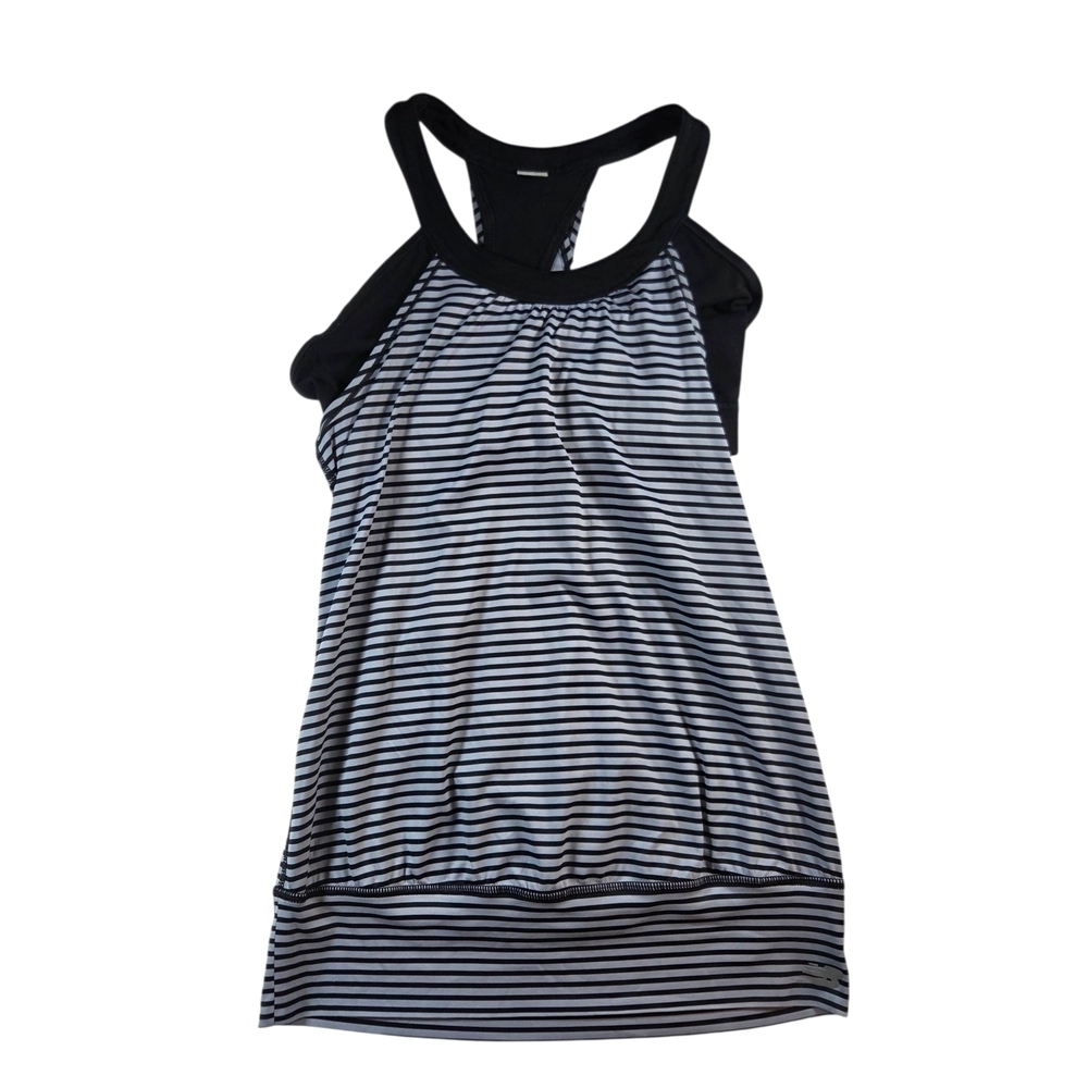 ⭐New Balance Black and Grey  Tank Top With Built In Bra And Ooen Bavk Size Small